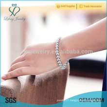 Fashion ladies silver crystal bracelet,platinum chain bracelets for women